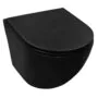 Унитаз подвесной Azario Grado 370х490х360 безободковый, слив «Скрытое Торнадо», с быстросъемным сидением микролифт, черный матовый (AZ-0046-UQ3-MB) — фото №2