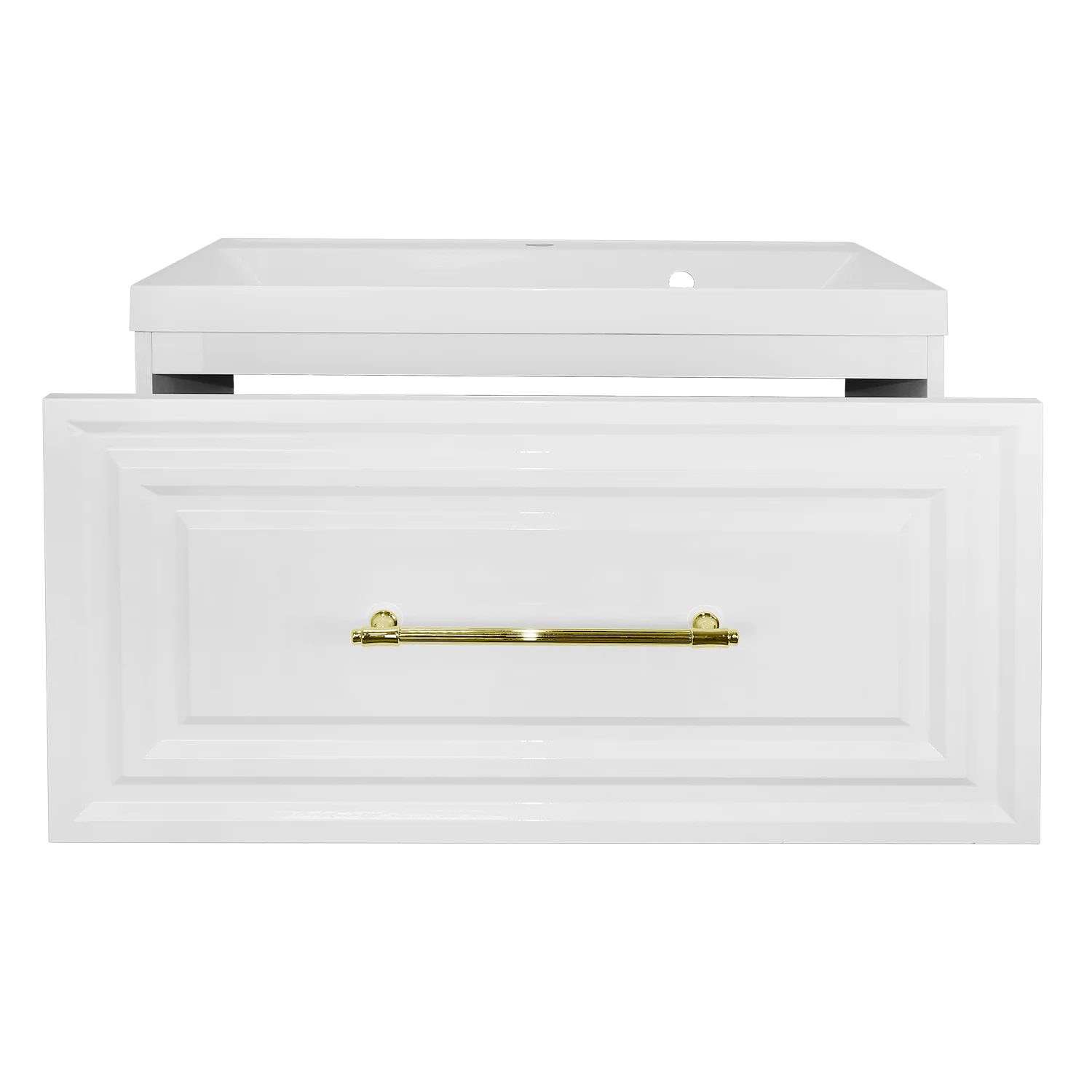 Комплект Тумба Azario LAURA 80/1 800х450х455 подвесная, с раковиной CLASSIK 80, белый глянцевый, фурнитура золото (CS00104009) — фото №4