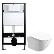 Сет: Инсталляция для подвесного унитаза AZARIO FORTE + подвесной унитаз Azario Trevi смыв «Скрытое торнадо» сиденье микролифт (AZ-100-100F+AZ-0093UQ3)