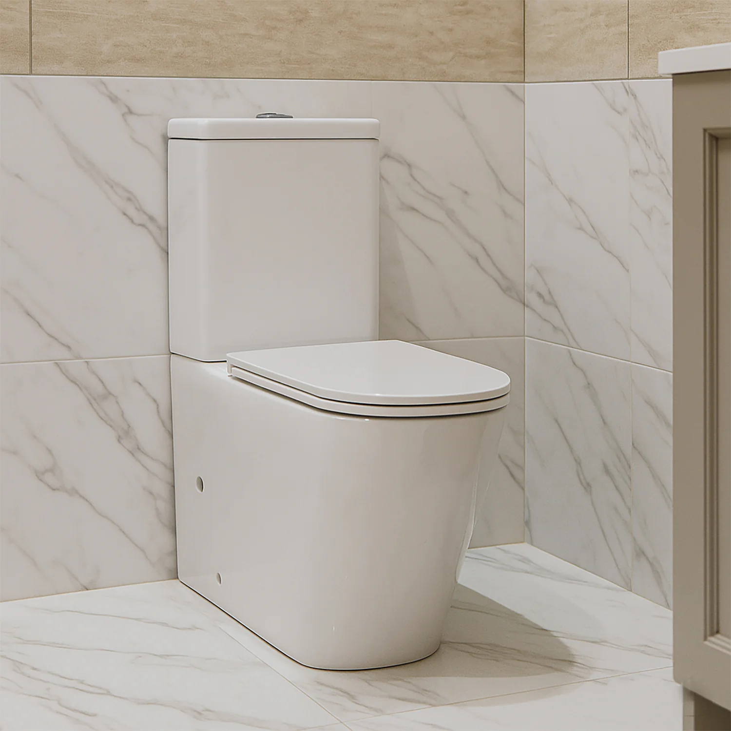 Унитаз-компакт Azario Quadro 340х605х810 напольный, безободковый, с быстросъемным сиденьем микролифт, дюропласт (AZ-2175-1) — фото №14