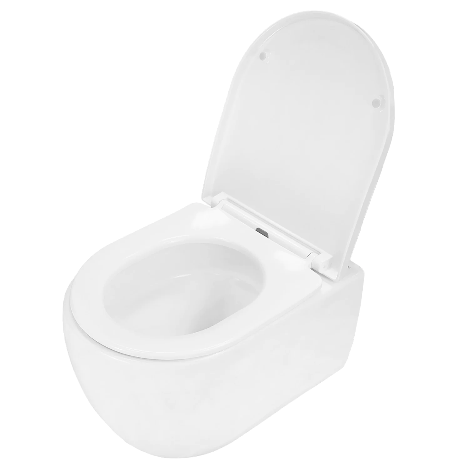 Унитаз подвесной Azario Rime 490х360х360 безободковый, система смыва «Скрытое Торнадо», в комплекте с быстросъемным сиденьем «Микролифт» (AZ-1683WHD) — фото №3