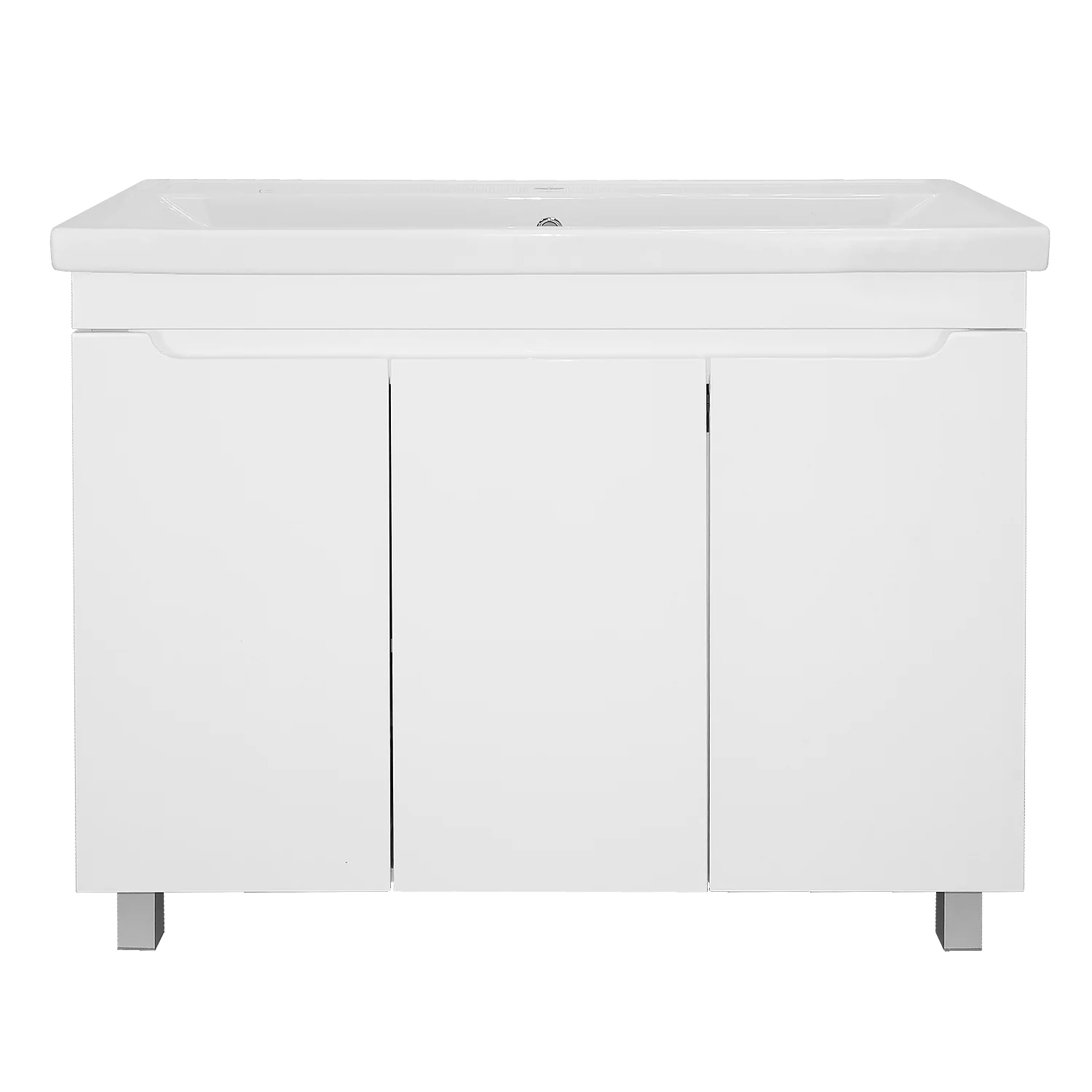 Комплект Тумба Azario KANTRI 100 3ДВ 1005х455х870 напольная, с раковиной Фостер 100, белый глянец (CS00097260) — фото №3