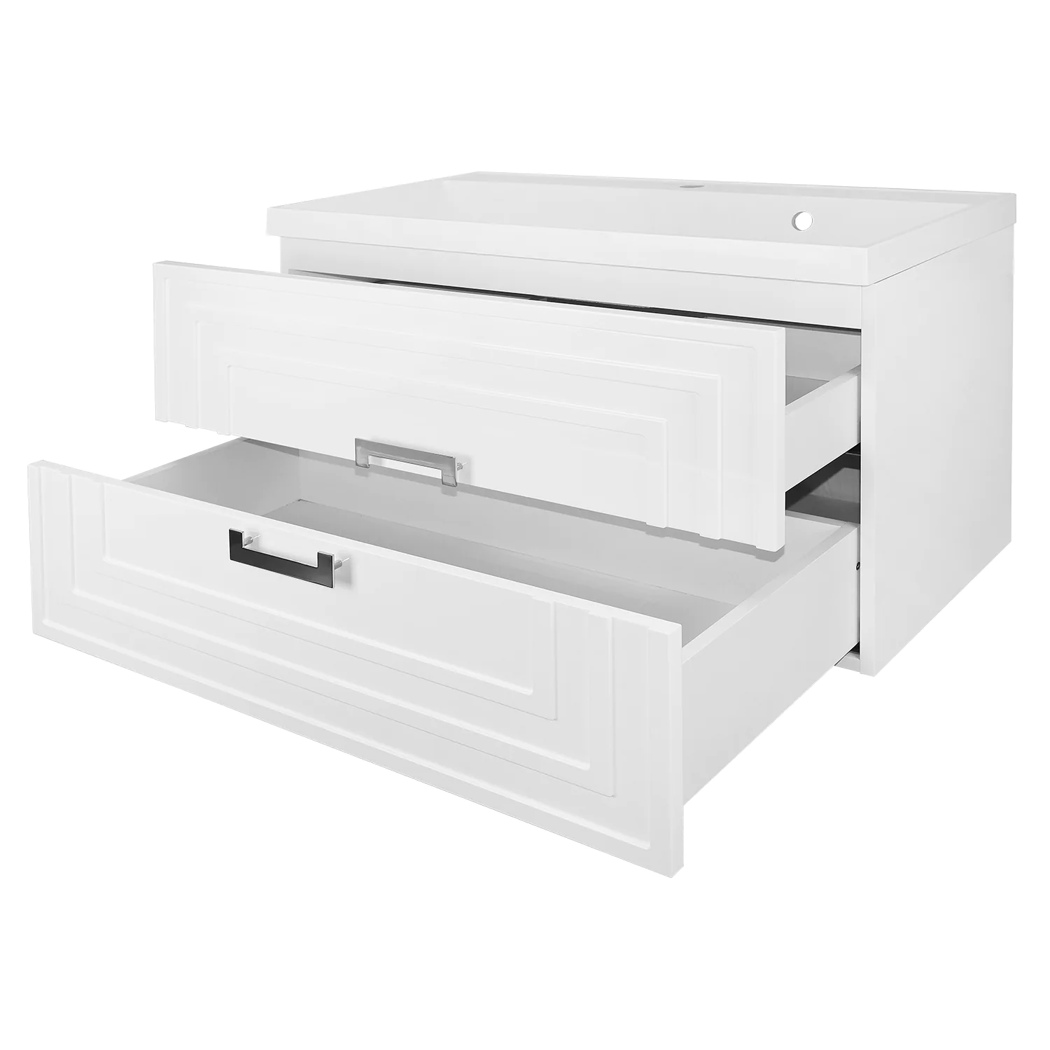 Комплект Тумба Azario ARMARIO 90/2 900х450х585 подвесная, с раковиной CLASSIK 90, белый глянцевый (CS00096962) — фото №2