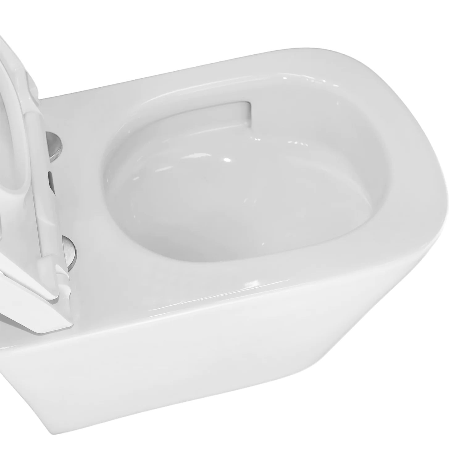 Унитаз подвесной Azario Vesper 360х510х365 безободковый, слив «Скрытое Торнадо», с быстросъемным сиденьем микролифт (AZ-1373WH) — фото №6