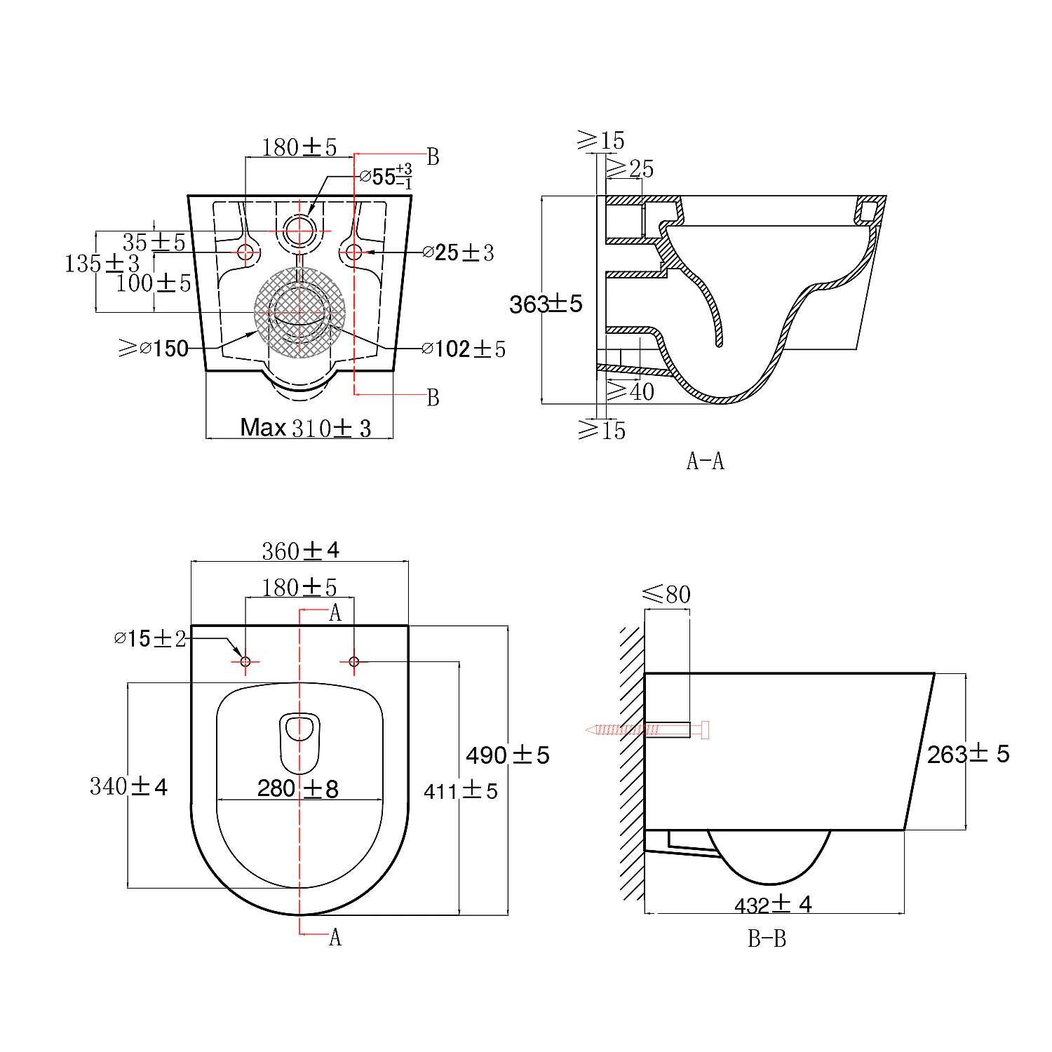 Унитаз подвесной Azario Velo 490х360х360 безободковый, система смыва «Скрытое Торнадо», с быстросъемным сиденьем «Микролифт» (AZ-1273WHD) — фото №11