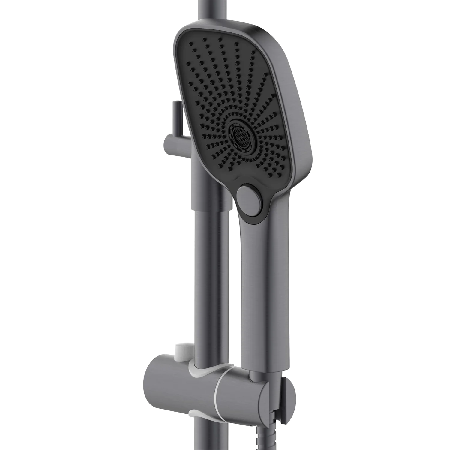 Душевая система Azario Conda с квадратным тропическим душем, керамический картридж, шланг 150 см, графит (AZ-K2411GR) — фото №3