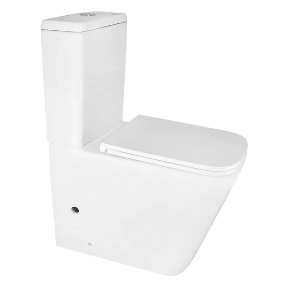 Унитаз-компакт Azario Quadro 340х605х810 напольный, безободковый, с быстросъемным сиденьем микролифт, дюропласт (AZ-2175-1)