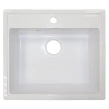 Кухонная мойка AZARIO Onda 565x505x200 искусственный мрамор, сифон в комплекте, цвет белый (CS00105221)