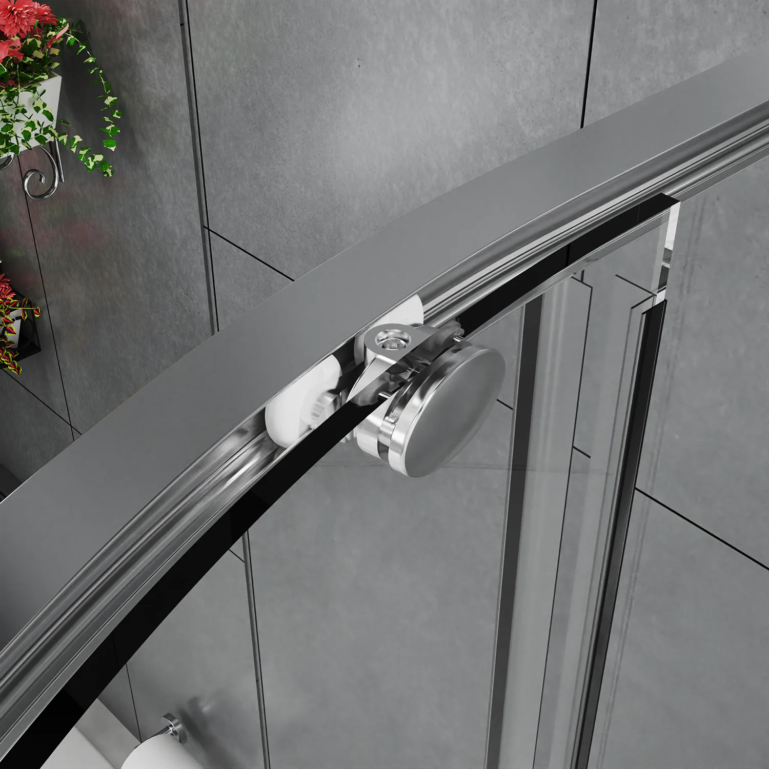 Душевое ограждение Azario SHANGHAI 1000х1000х1950 прозрачное стекло 6 мм, профиль черный матовый (AZ-R43-100-MB-CL) — фото №4