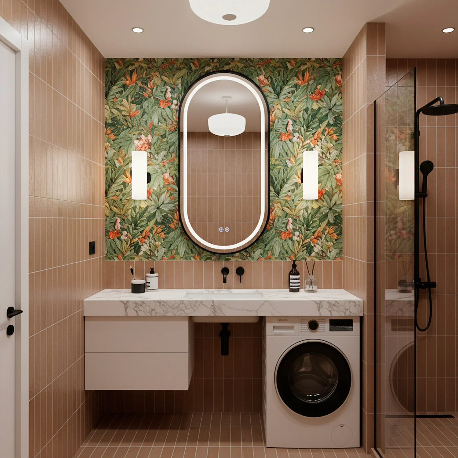 Зеркало Azario Блейк 500х1000, овальное, с подсветкой и диммером, 3 режима, сенсорный выключатель, с подогревом, черный матовый (АZ-LED011125) — фото №2