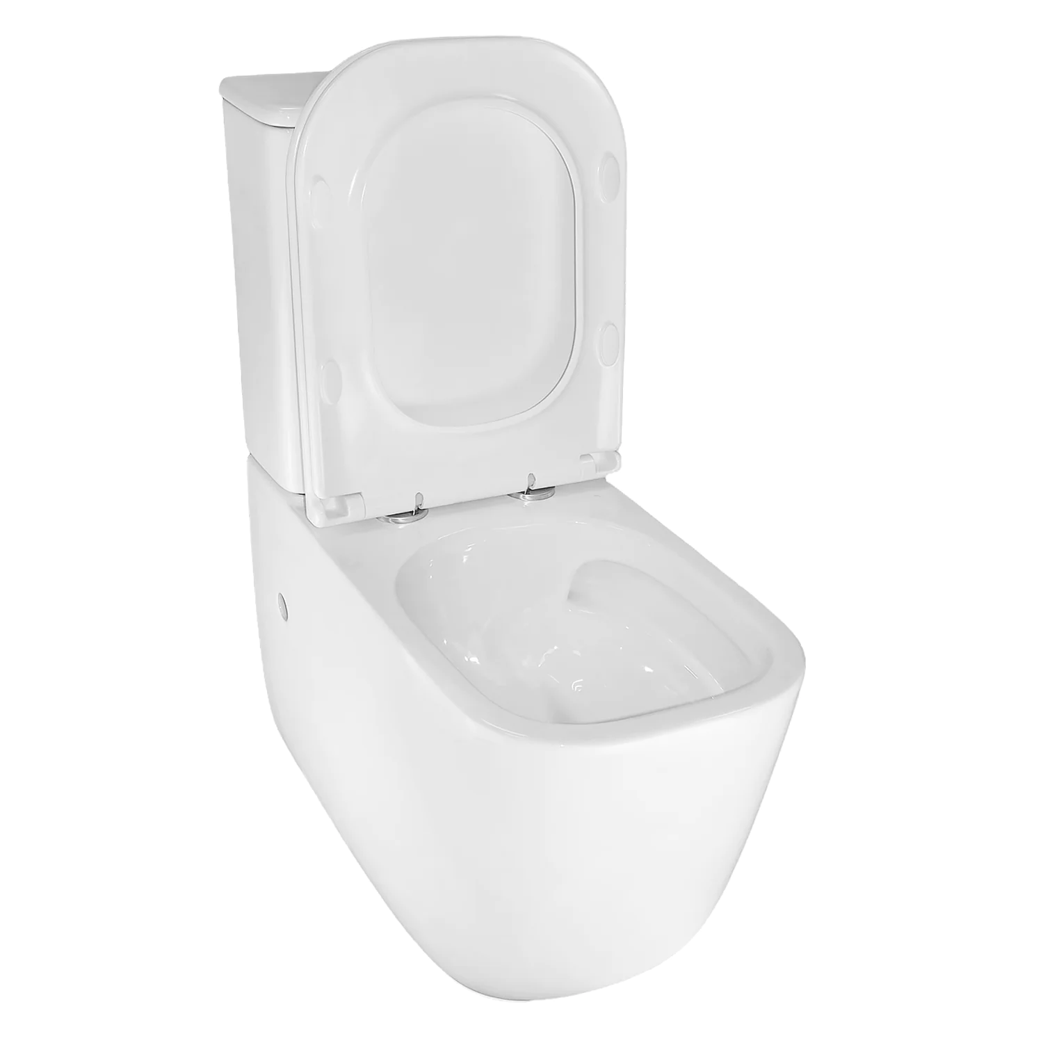 Унитаз-компакт Azario RIANO 355х620х790 напольный, безободковый, слив «Торнадо», с быстросъемным сиденьем «Микролифт» (AZ-1305A) — фото №4