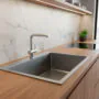 Кухонная мойка AZARIO NICOLE 600х500х220 нержавеющая сталь, в комплекте сифон, диспенсер, коландер, серая соты (AZG6050H) — фото №8