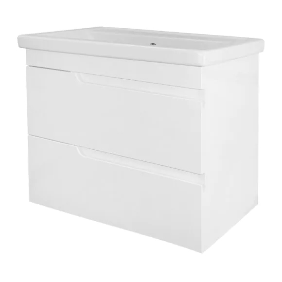 Комплект Тумба Azario KANTRI 70/2 700х460х645 подвесная, с раковиной Фостер 70, белый глянец (CS00097251)