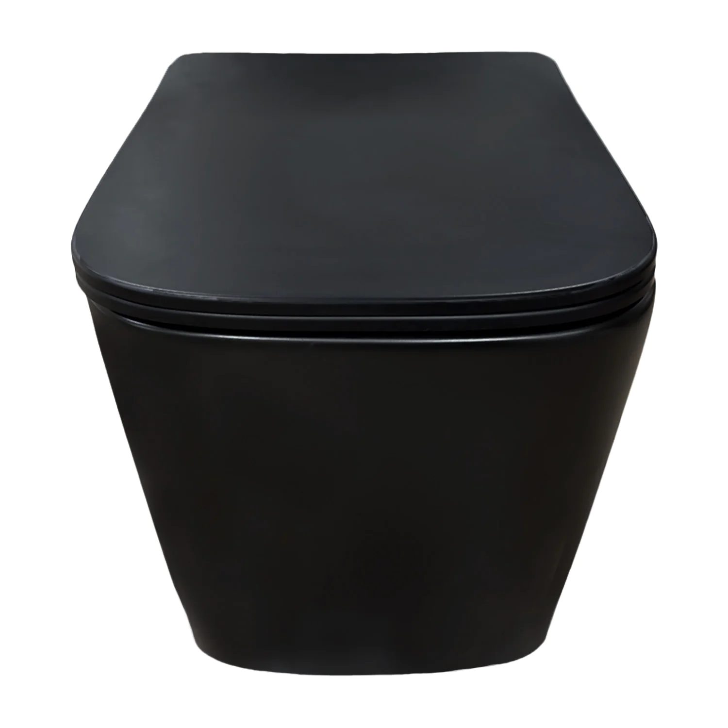 Унитаз подвесной Azario Cascad-Black 360х520х365 безободковый, система смыва «скрытое Торнадо», с быстросъемным сиденьем «Микролифт», черный матовый (AZ-2303A-MB) — фото №2