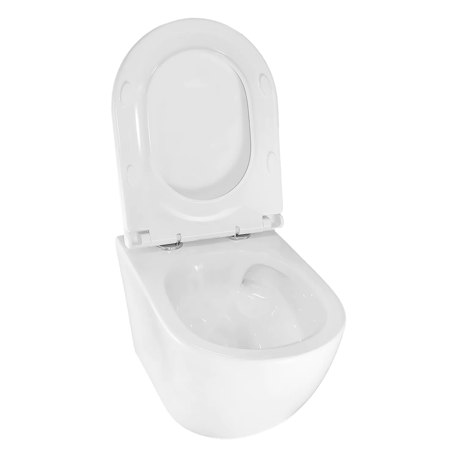 Унитаз подвесной Azario BONELLE 345х490х350 безободковый, смыв «Торнадо», с быстросъемным сиденьем микролифт (AZ-2801E) — фото №4