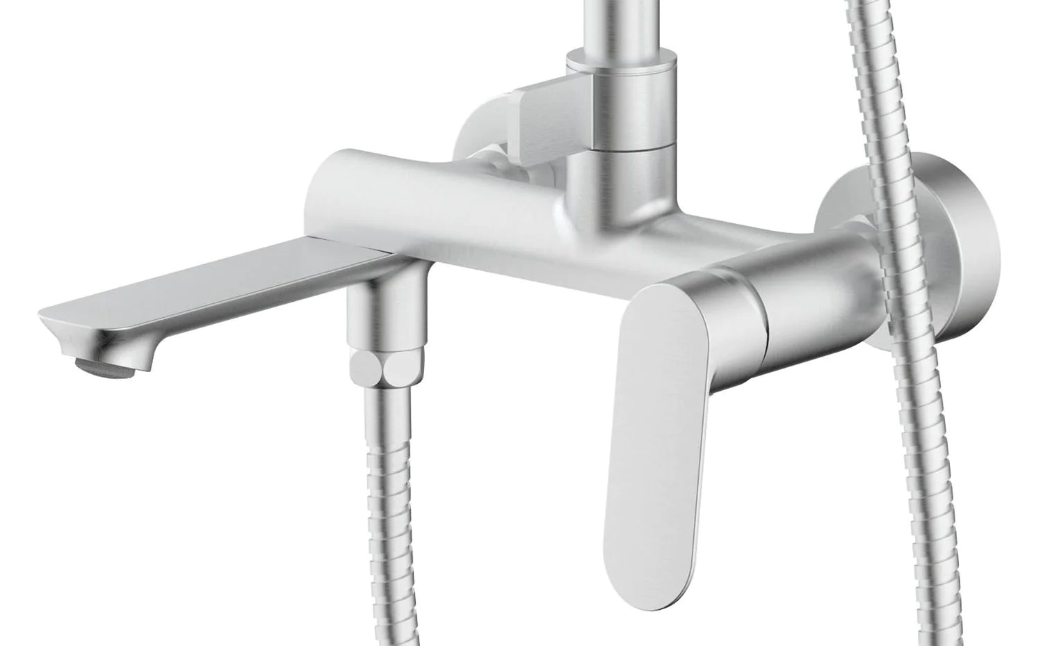 Душевая система Azario Alanti с квадратным тропическим душем, керамический картридж, шланг 150 см, сатин (AZ-K2332-1BN) — фото №2