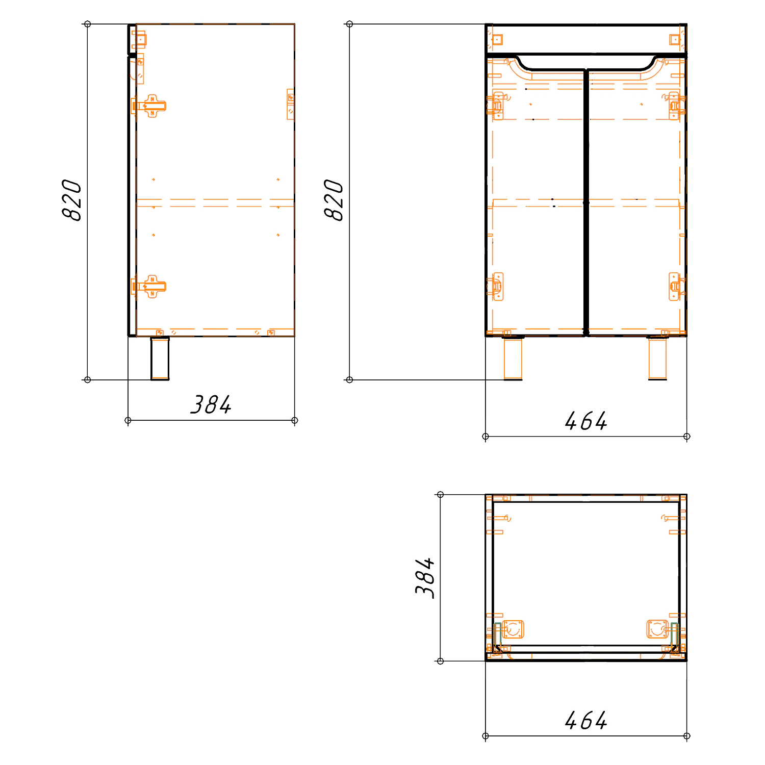 Комплект Тумба Azario KANTRI 50Н 500х400х870 напольная, с раковиной Фостер 50, белый глянец (CS00097247) — фото №8