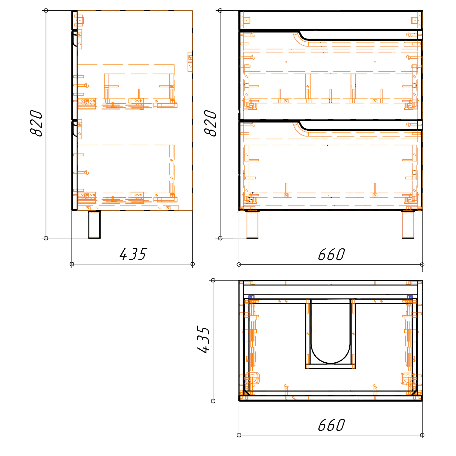 Комплект Тумба Azario KANTRI 70/2Н 700х455х865 напольная, с раковиной Фостер 70, белый глянцевый (CS00097252) — фото №9
