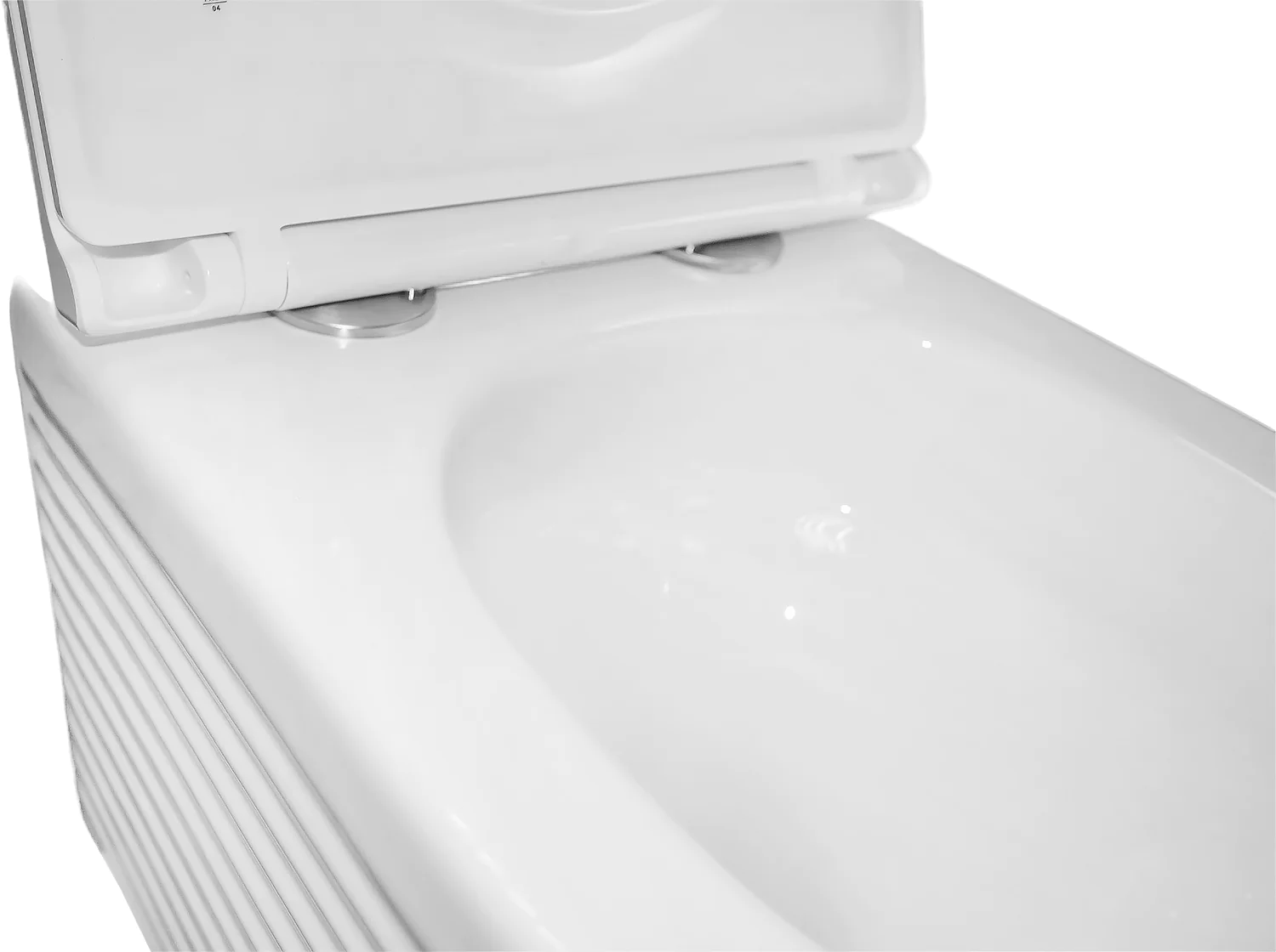 Унитаз подвесной Azario LUZIO 365х495х360 безободковый, рельефный, слив «Скрытое Торнадо», с быстросъемным сиденьем «Микролифт» (AZ-098-UQ) — фото №7