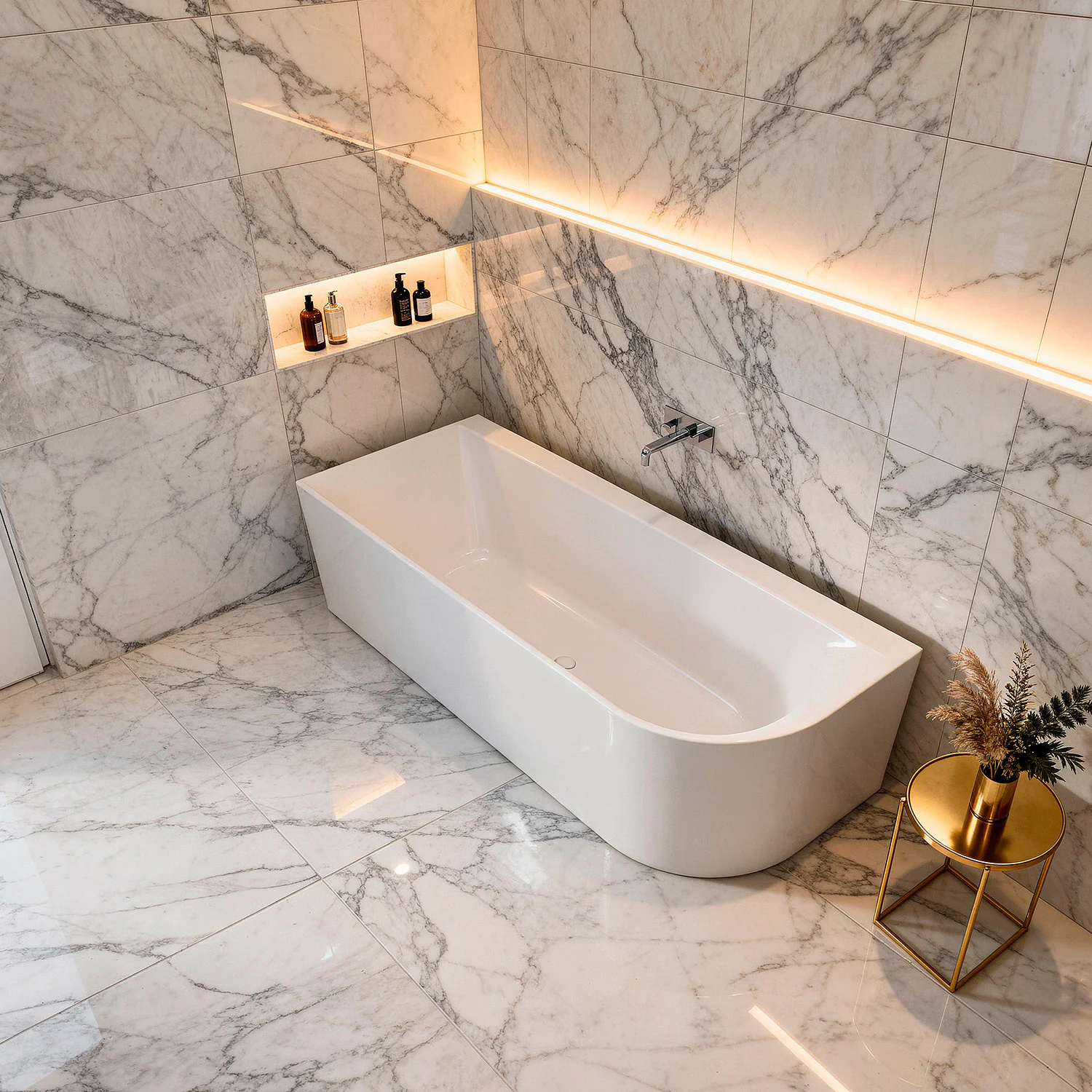 Ванна акриловая Azario Mist A 1700x750x600 пристенная, левосторонняя, в комплекте с сифоном и металлической рамой (AZ-8649-A-1.7) — фото №4