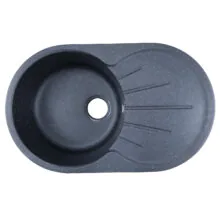 Кухонная мойка AZARIO Perla 730x450x190 искусственный мрамор, с «крылом», сифон в комплекте, цвет черный (CS00105242)