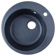 Кухонная мойка AZARIO Solo 505x505x190 искусственный мрамор, сифон в комплекте, цвет черный (CS00105237)