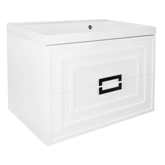 Комплект Тумба Azario ARMARIO 70/2 700х450х585 подвесная, с раковиной CLASSIK 70, белый глянцевый (CS00096970)