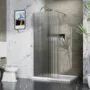Душевая перегородка Azario Walk-in 1200х1950 рифленое стекло 8 мм, профиль графит матовый (AZ-251-120-MGR-CRF) — фото №2