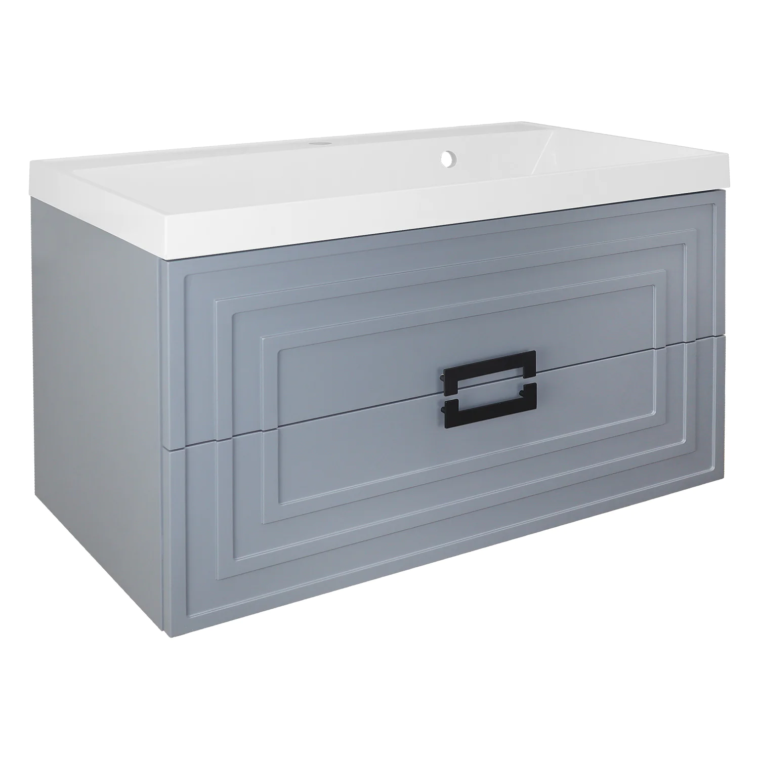Комплект Тумба Azario ARMARIO 90/2 900х450х585 подвесная, с раковиной CLASSIK 90, серый матовый (CS00097017) — фото №1