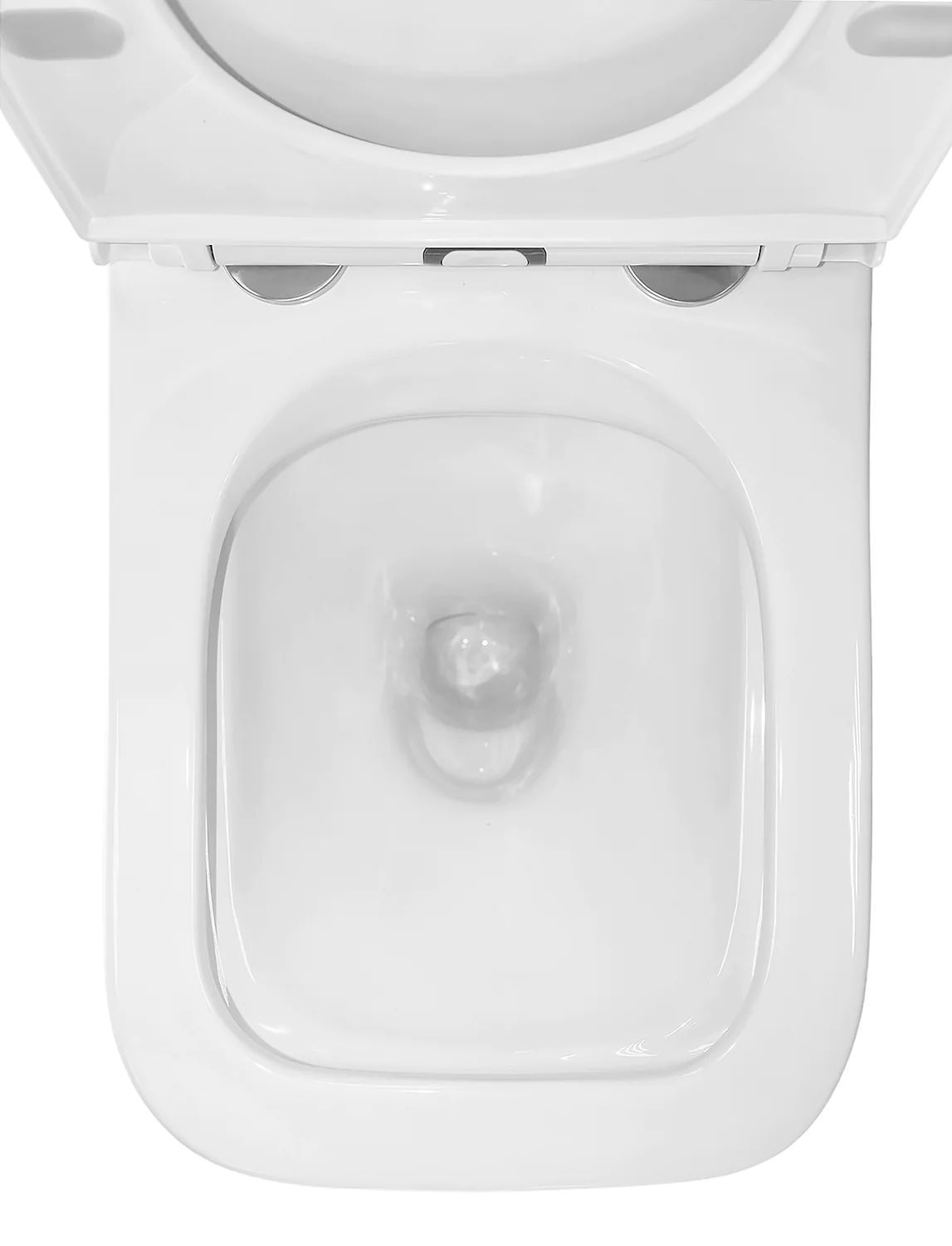 Унитаз-компакт Azario Quadro 340х605х810 напольный, безободковый, с быстросъемным сиденьем микролифт, дюропласт (AZ-2175-1) — фото №7