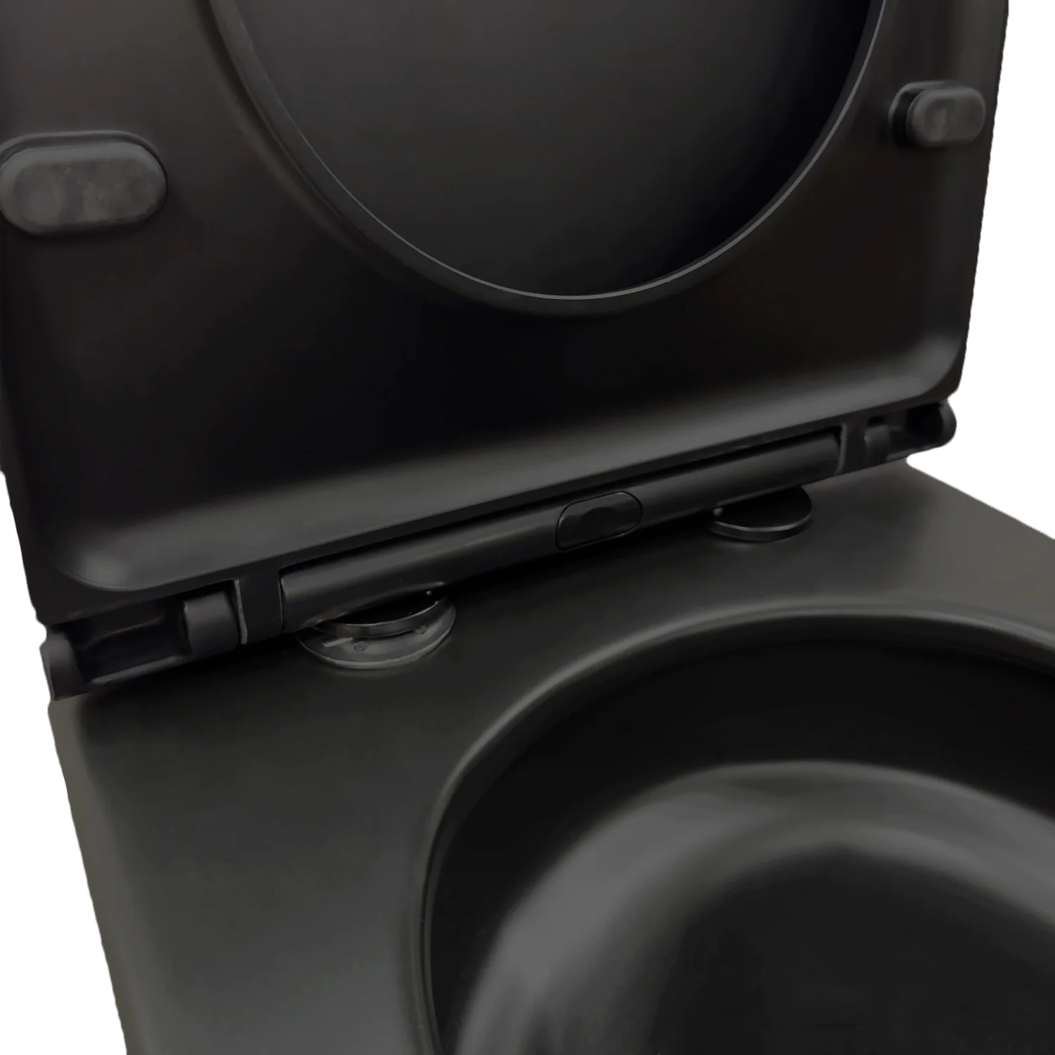 Унитаз-компакт Azario Cobalt-Black 610x360x805 напольный, безободковый, система смыва «скрытое Торнадо», с быстросъемным сиденьем «Микролифт», черный матовый (AZ-6089A-MB) — фото №6