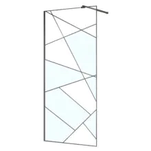 Душевая перегородка Azario Walk-in 900×1950 в рамке, графический принт, толщина стекла 8 мм, профиль графит матовый (AZ-271-90-MGR-CGP)