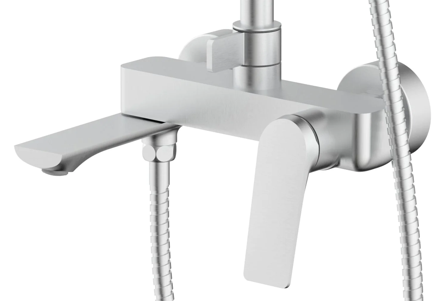 Душевая система Azario Lursy с квадратным тропическим душем, керамический картридж, шланг 150 см, сатин (AZ-K2349BN) — фото №2