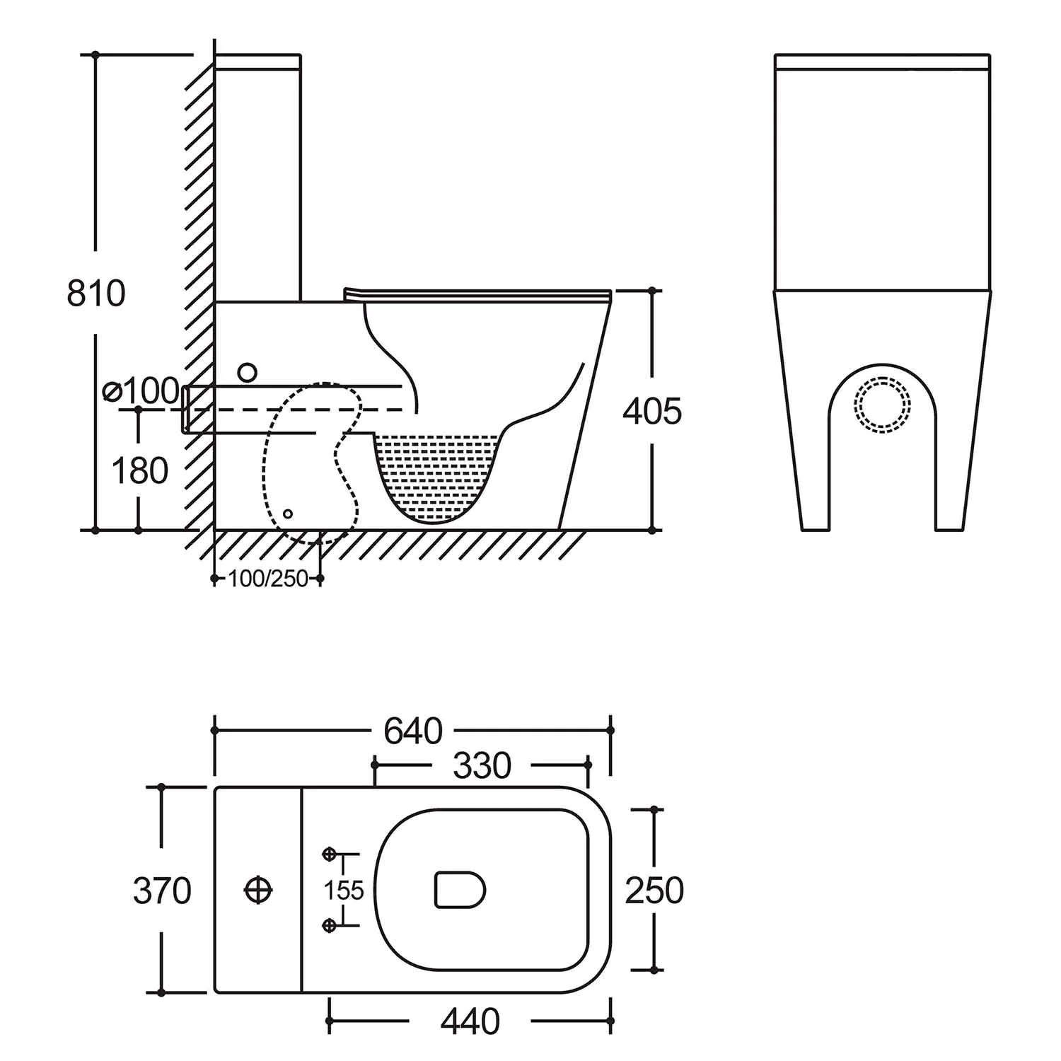 Унитаз-компакт Azario SAVIA 370х640х810 напольный, безободковый, система смыва Rimless, с быстросъемным сиденьем «Микролифт» (AZ-8303D-s) — фото №16