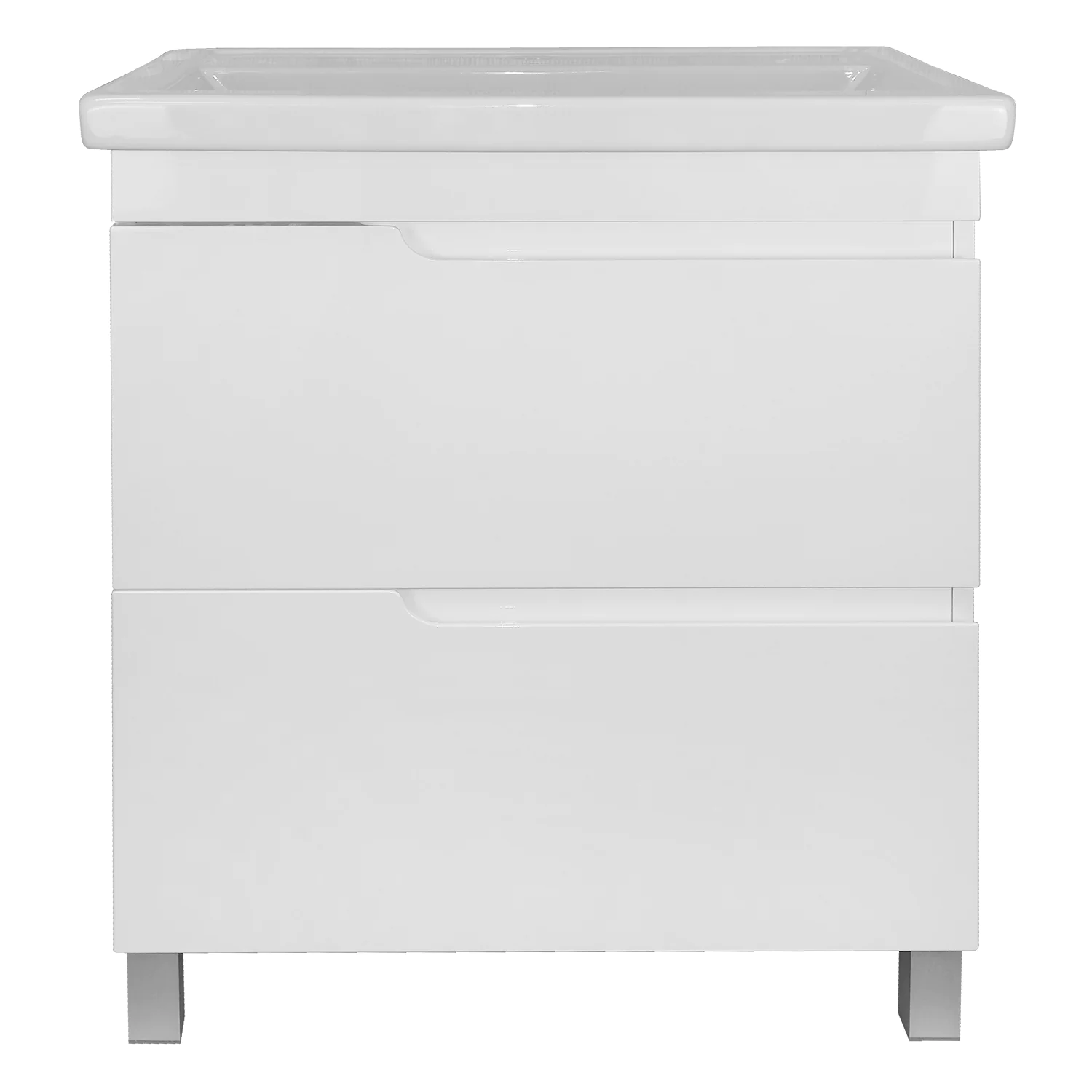 Комплект Тумба Azario KANTRI 70/2Н 700х455х865 напольная, с раковиной Фостер 70, белый глянцевый (CS00097252) — фото №3