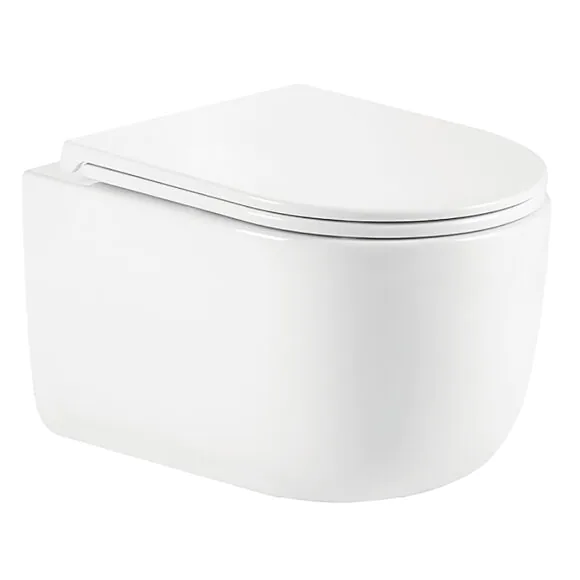 Унитаз подвесной Azario SERENATA 360х485х35 безободковый, система смыва «Скрытое Торнадо», с быстросъемным сиденьем «Микролифт» (AZ-5101T-WHT)