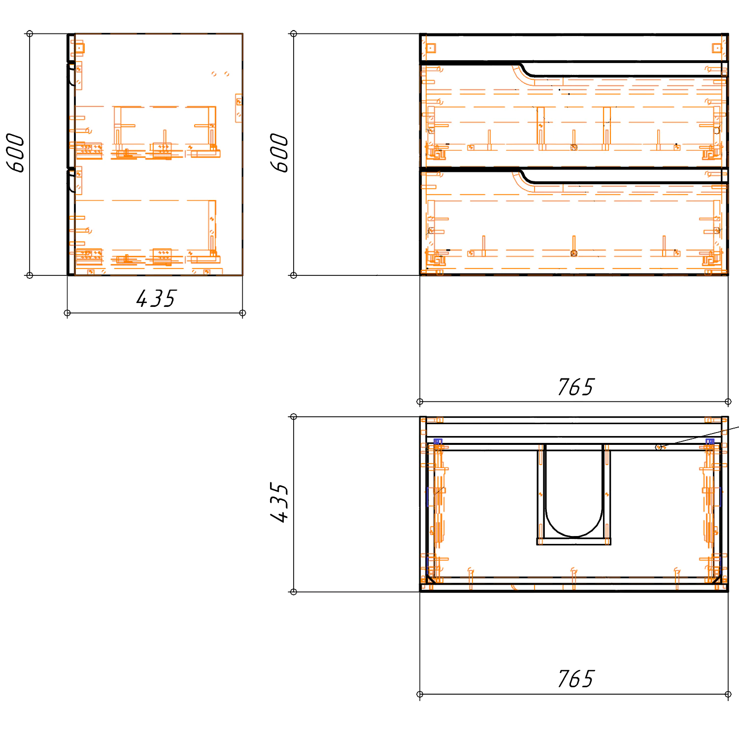 Комплект Тумба Azario KANTRI 80/2 800х460х650 подвесная, с раковиной Фостер 80, белый глянец (CS00097255) — фото №8