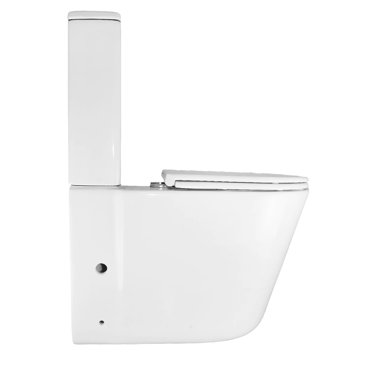 Унитаз-компакт Azario LANDER 410х665х835 напольный, безободковый, в комплекте с быстросъемным сиденьем «Микролифт» (AZ-1299A) — фото №13