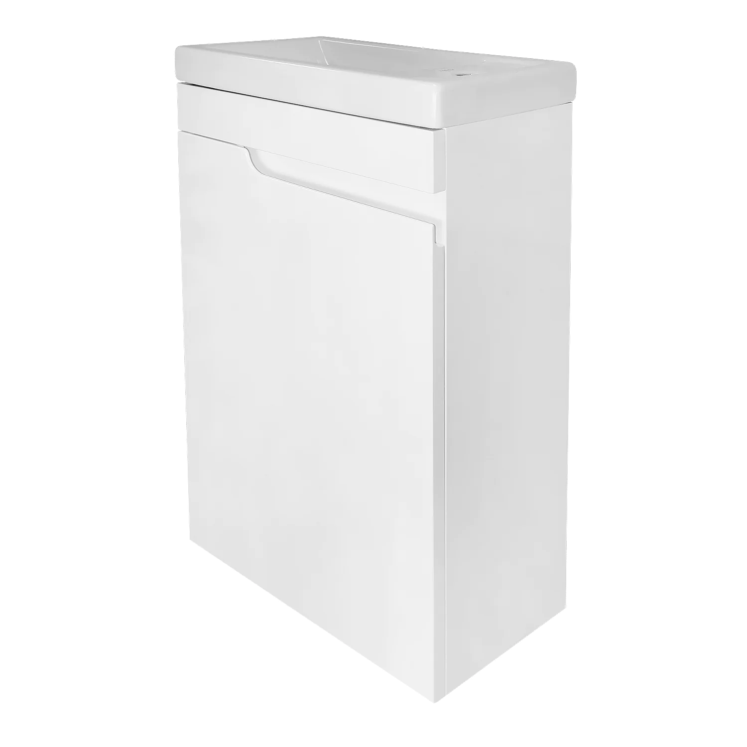 Комплект Тумба Azario KANTRI 45 450х250х775 подвесная, с раковиной Фостер 45, левая, белый глянец (CS00097244) — фото №1