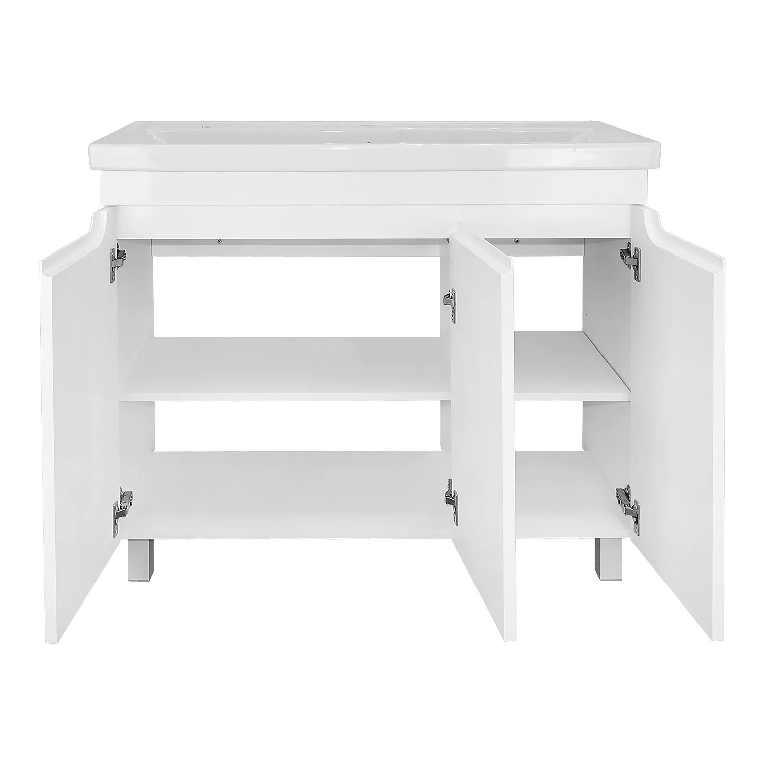 Комплект Тумба Azario KANTRI 100 3ДВ 1005х455х870 напольная, с раковиной Фостер 100, белый глянец (CS00097260) — фото №4