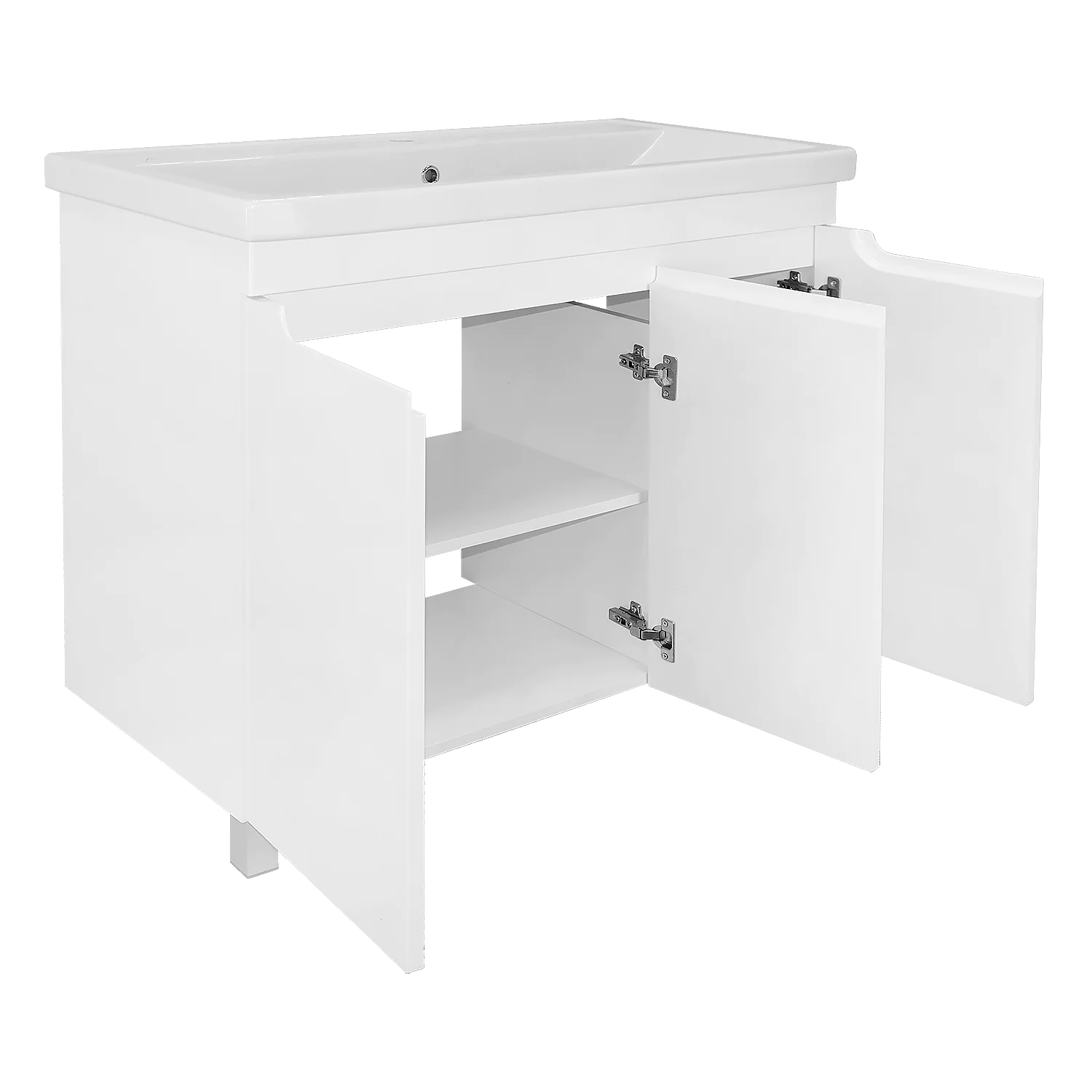 Комплект Тумба Azario KANTRI 100 3ДВ 1005х455х870 напольная, с раковиной Фостер 100, белый глянец (CS00097260) — фото №2