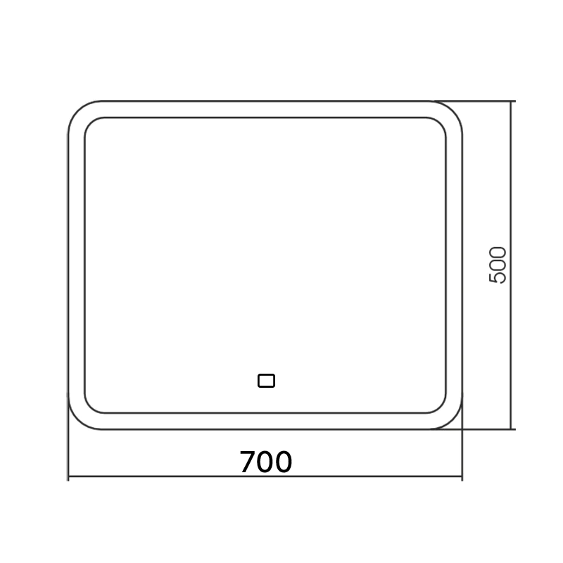 Зеркало AZARIO Stiv — Lite 700х500 открытая подсветка, cенсорный выключатель, холодный свет (LED-00002779) — фото №6