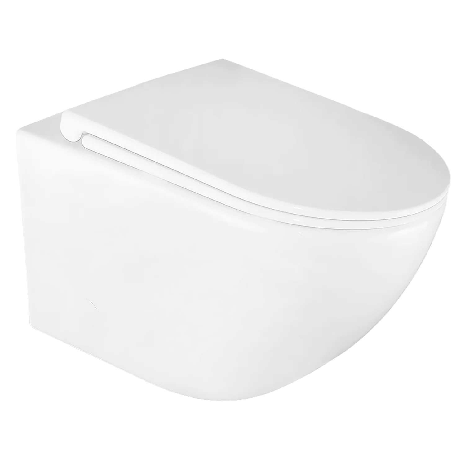 Унитаз подвесной Azario BONELLE 345х490х350 безободковый, смыв «Торнадо», с быстросъемным сиденьем микролифт (AZ-2801E) — фото №1