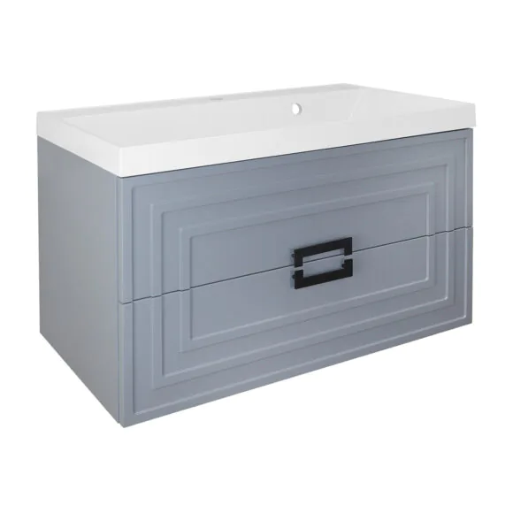 Комплект Тумба Azario ARMARIO 70/2 700х450х585 подвесная, с раковиной CLASSIK 70, серый матовый (CS00096963)
