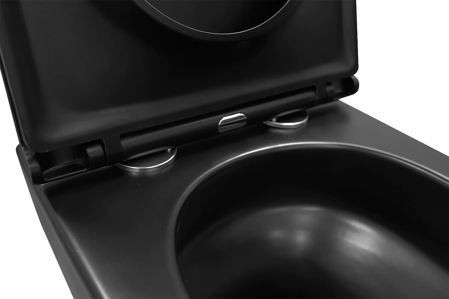 Унитаз подвесной Azario Grado 370х490х360 безободковый, слив «Скрытое Торнадо», с быстросъемным сидением микролифт, черный матовый (AZ-0046-UQ3-MB) — фото №10