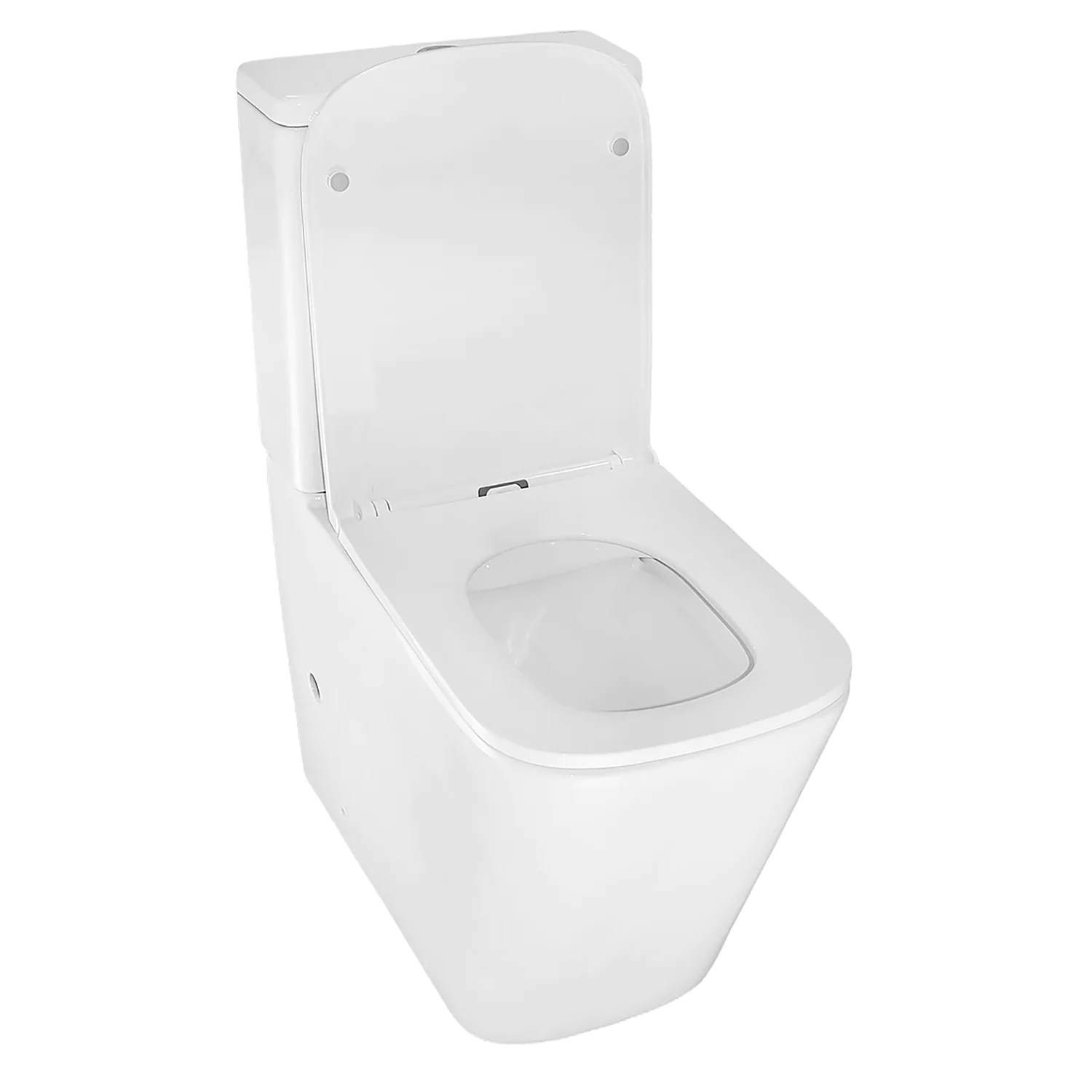 Унитаз-компакт Azario Quadro 340х605х810 напольный, безободковый, с быстросъемным сиденьем микролифт, дюропласт (AZ-2175-1) — фото №3