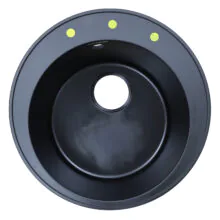 Кухонная мойка AZARIO Sivas 480х480х197 кварцевая, круглая, сифон в комплекте, цвет Черный (CS00097657)