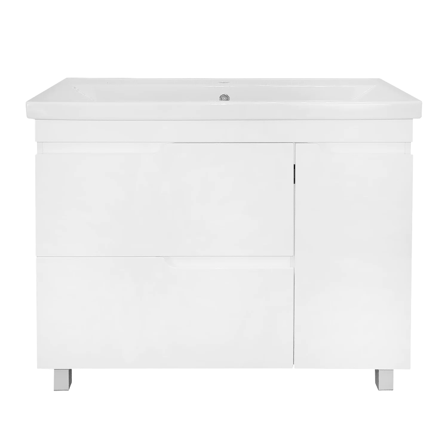 Комплект Тумба Azario KANTRI 100/2Н 1005х455х870 напольная, с раковиной Фостер 100, белый глянец (CS00097259) — фото №3