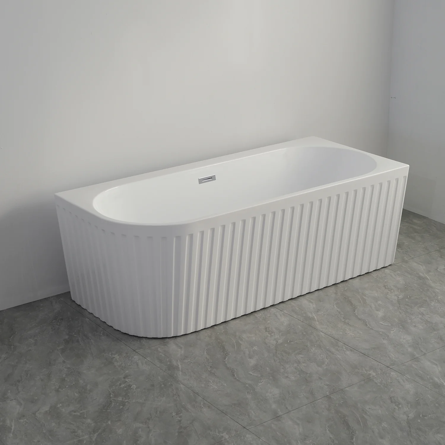 Ванна акриловая Azario LAGO GARDA 1500х750х580 пристенная, рифленая, правосторонняя, в комплекте с сифоном и металлической рамой (AZ-6724-A2 R 15075) — фото №5