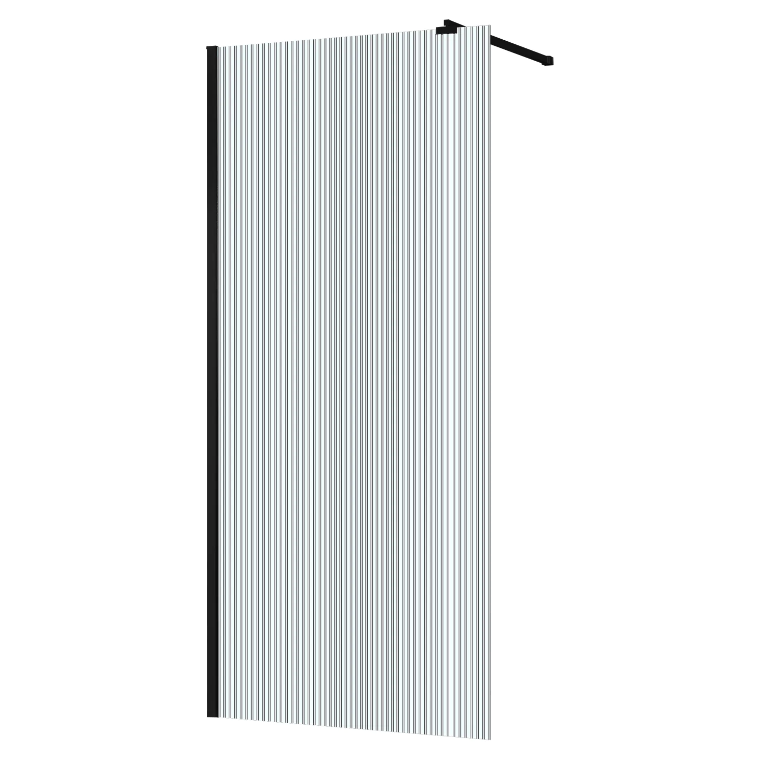 Душевая перегородка Azario Walk-in 900х1950 рифленое стекло 8 мм, профиль черный матовый (AZ-251-90-MB-CRF) — фото №1